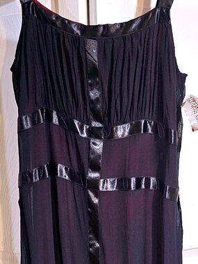 NWT Vintage Y2K Funhouse Goth Maxi Dress with Mesh Overlay, Size Large